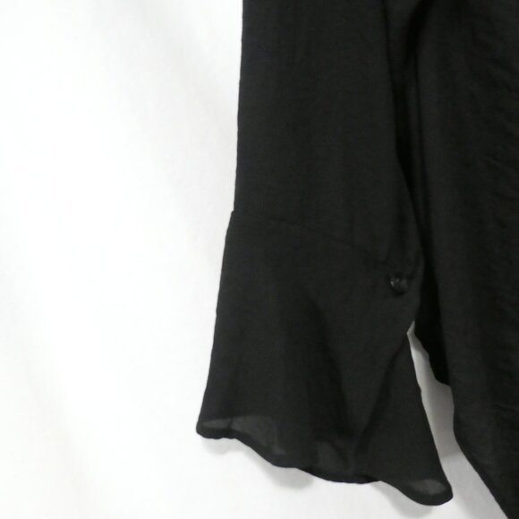 MICHEL STUDIO COLLECTION | size 18 | Elegant Black Sheer Ruffled Blouse - Picture 12 of 14